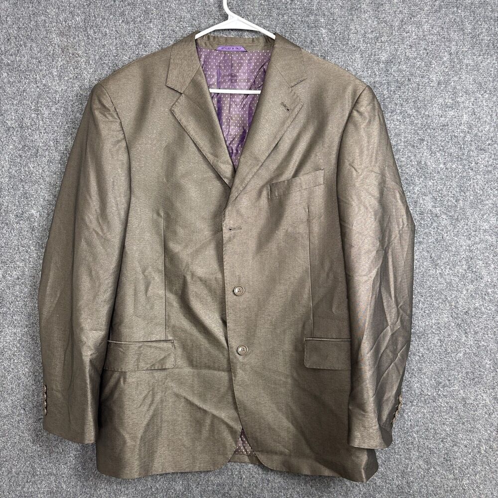 Earvin Magic Johnson Blazer Suit Jacket Mens Size 44R Brown